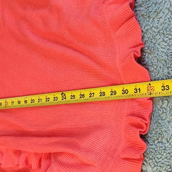 Coral Ruffled Women's Sweater - Picture 10 of 12